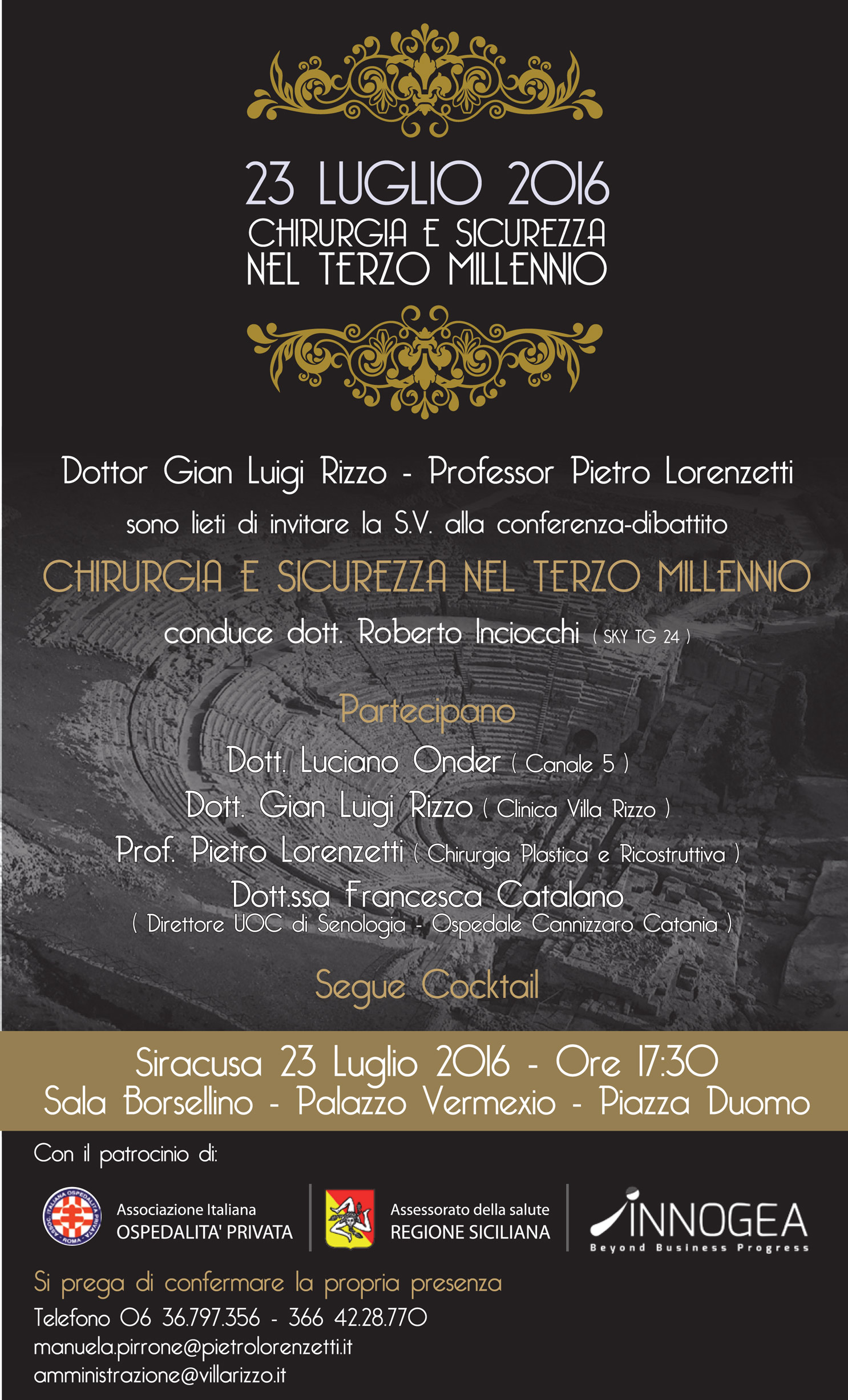 Chirurgia e Sicurezza nel terzo millennio - Siracusa 23 luglio 2016